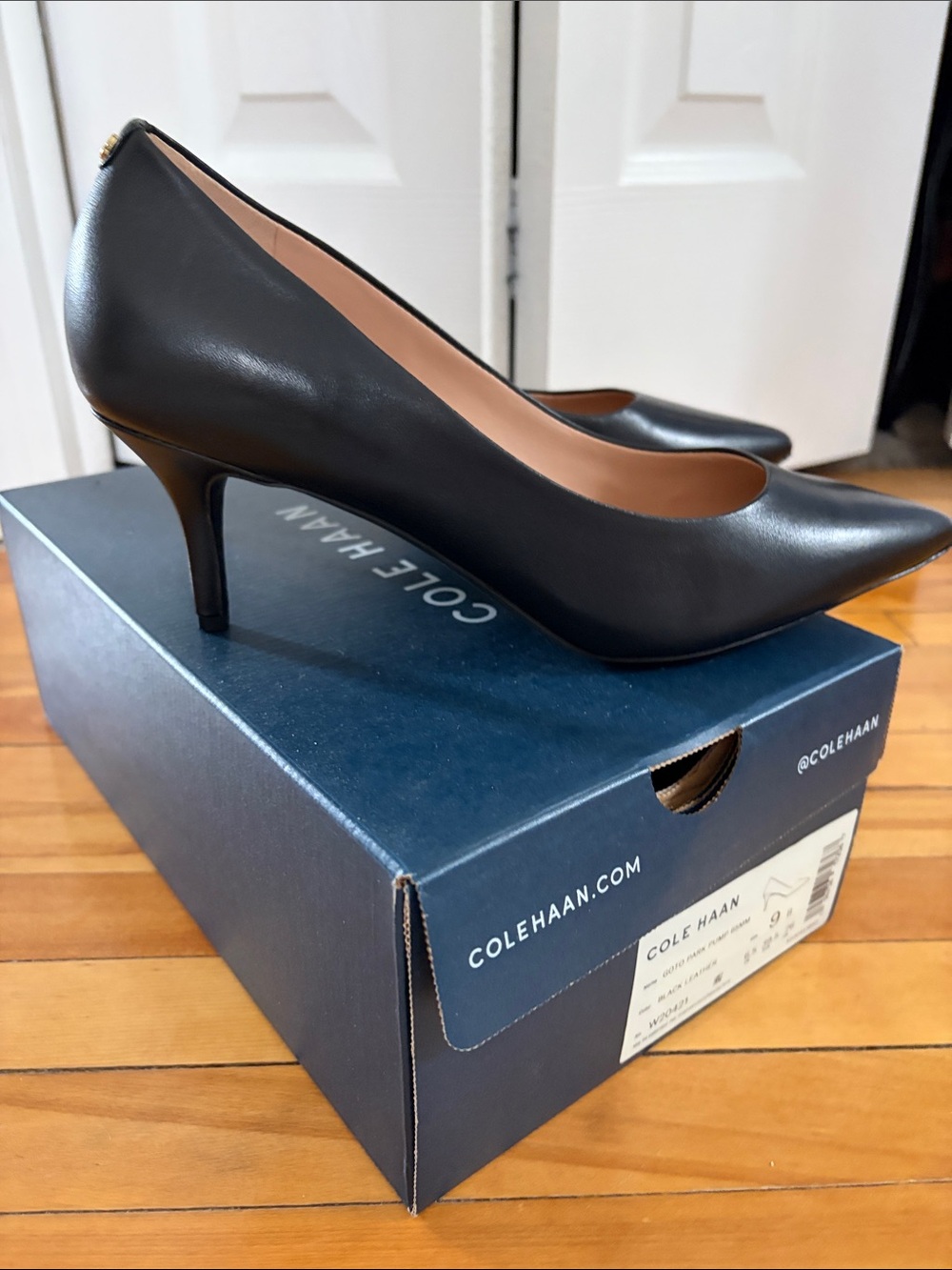 Cole Haan Black GOTO Park Pump Leather w/Pointed Toe
